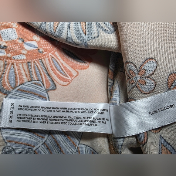 100% Soft Viscose Short-Sleeve Colorful Button Down-Denim & Flower-Men's Size Lg - Picture 7 of 7